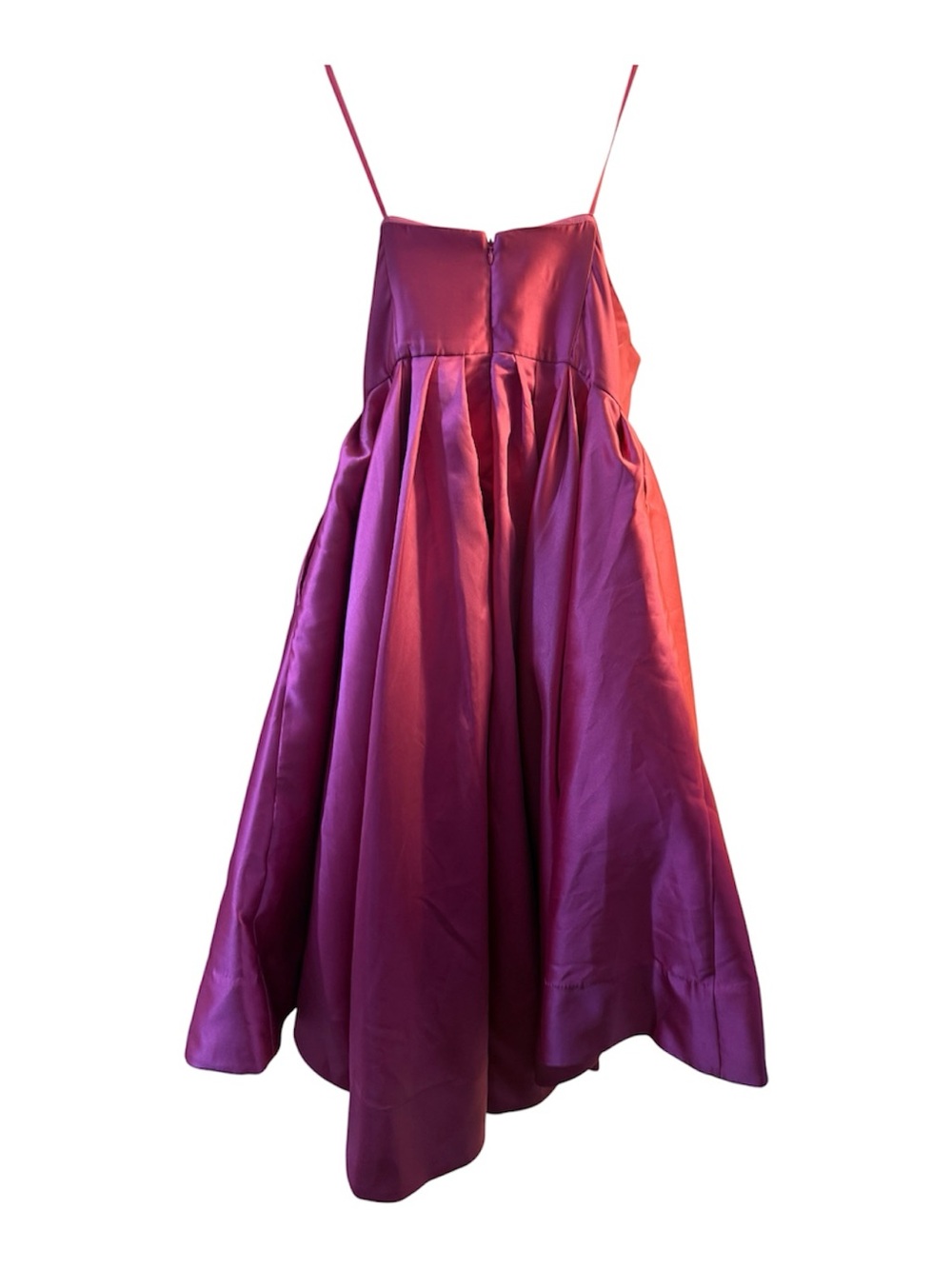 NWT Hutch Anthropologie Sabrina Strapless High-Low Pleated Pink Satin Gown 16P - Picture 8 of 15